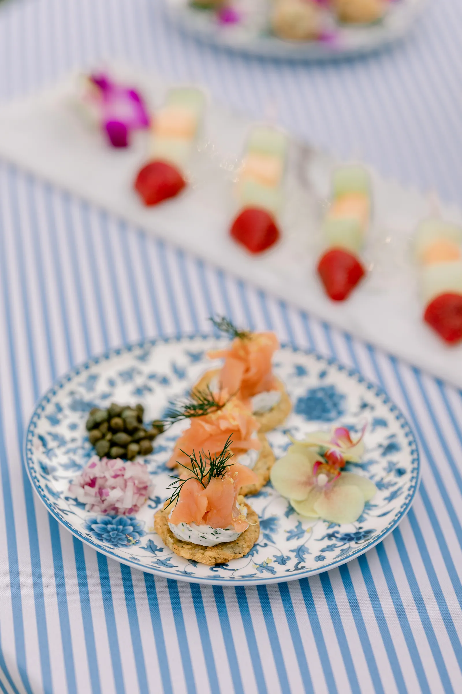 A plated canape course